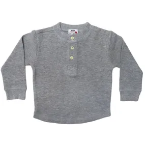 🎁Kids Long Sleeve Thermal Henley Shirt - Heather