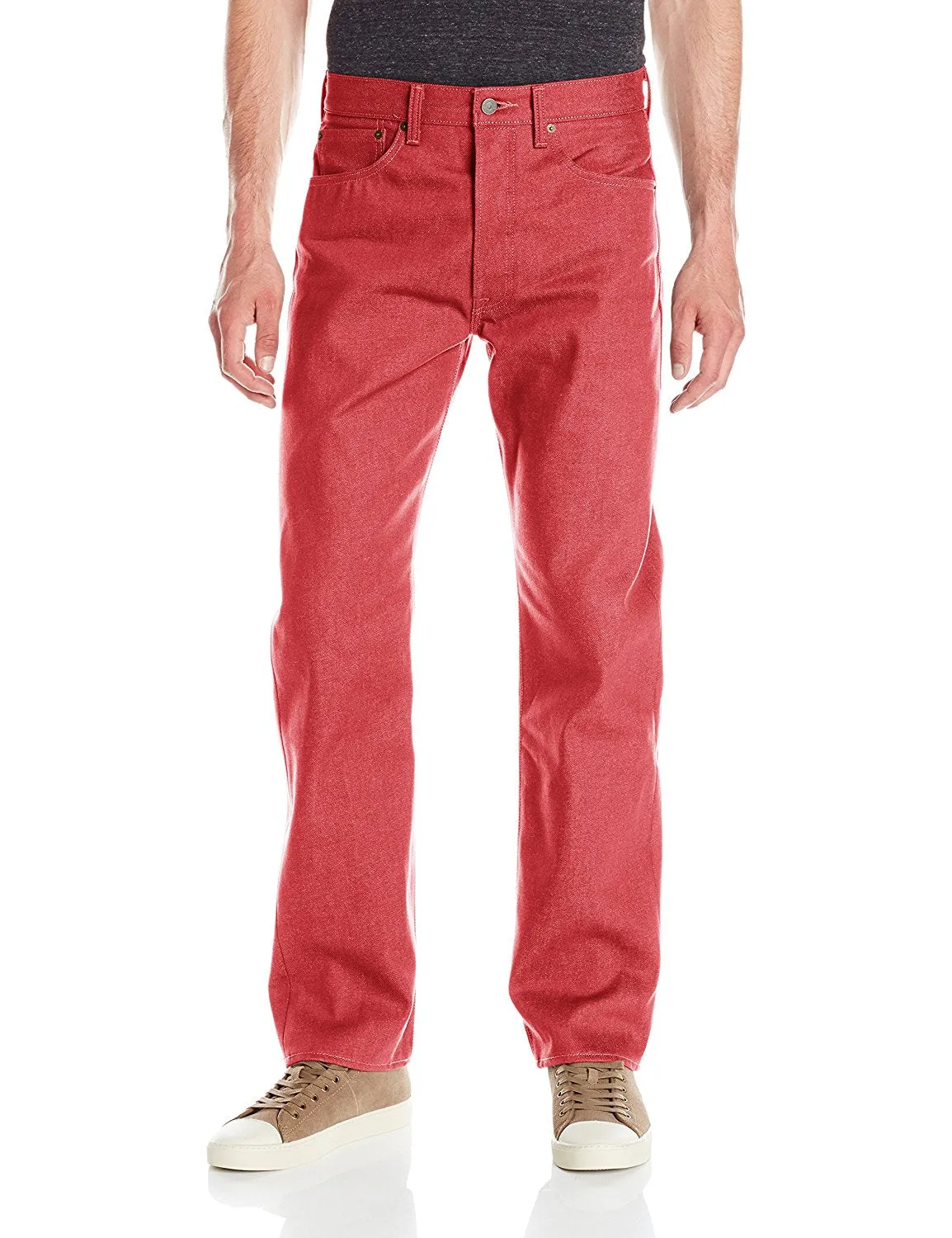 Levi's Men's 501 Original Shrink to Fit Jean Red Dahlia