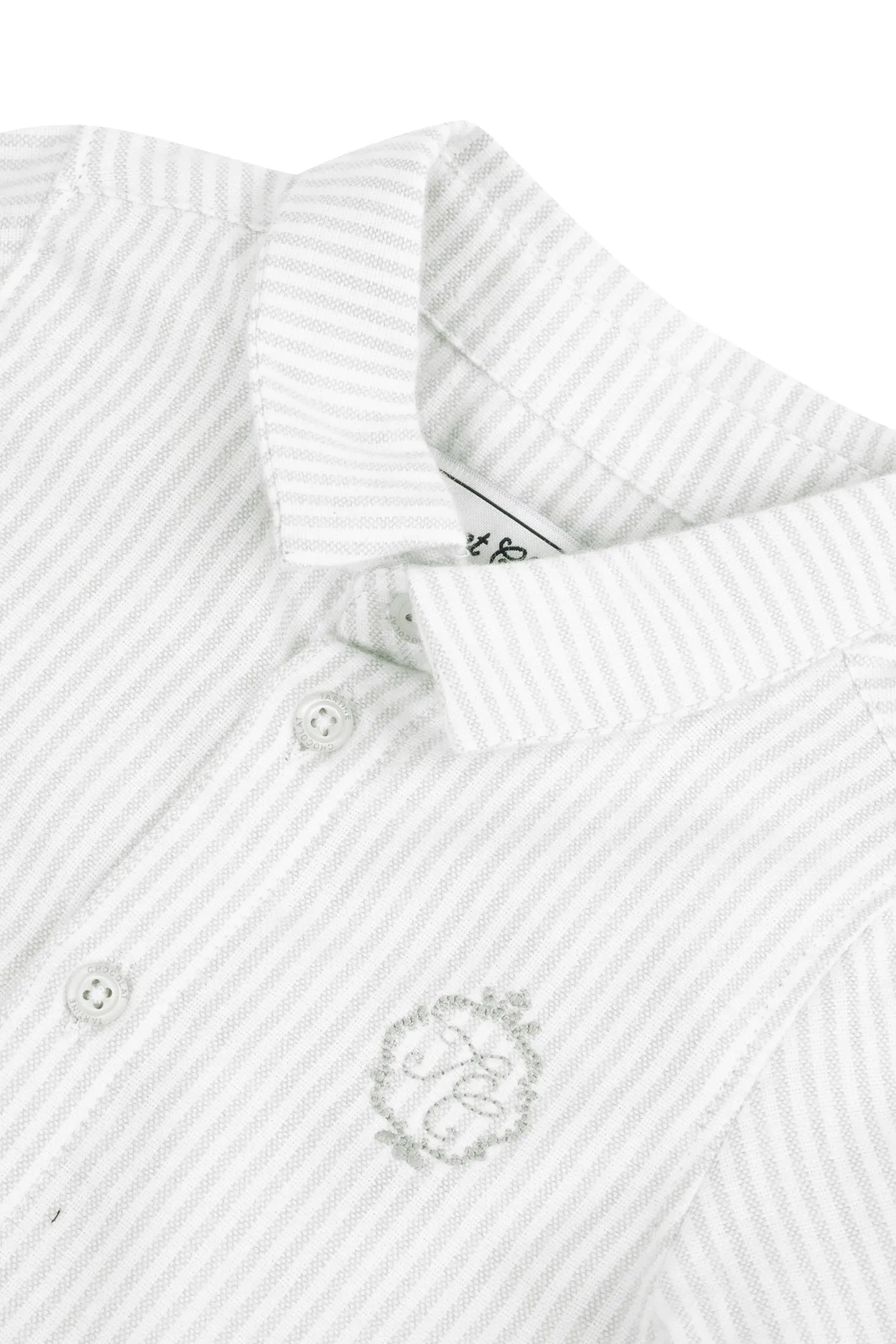 Light Gray Baby Striped Emblem Shirt