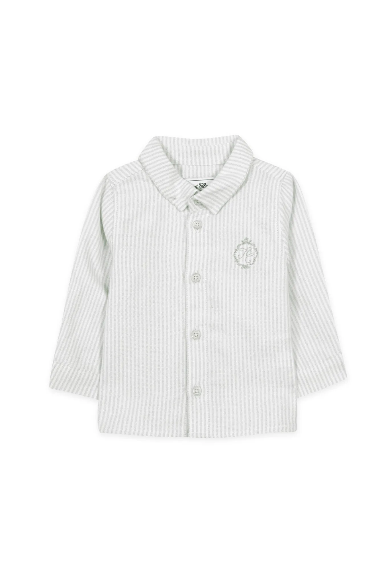 Light Gray Baby Striped Emblem Shirt