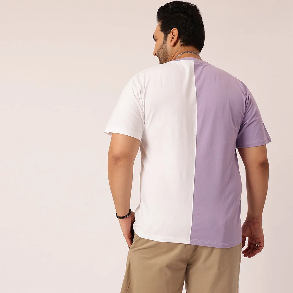 Lilac White Color Block T-shirt