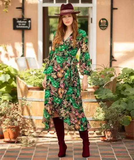 LILY PRINT WRAP DRESS