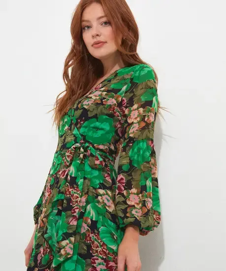 LILY PRINT WRAP DRESS