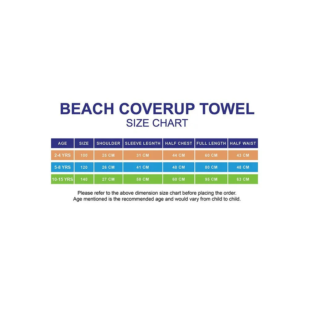 Little Surprise Box Blue Dino Lightweight Microfibre Hooded Swim Poncho/ beach coverup towel for Kids