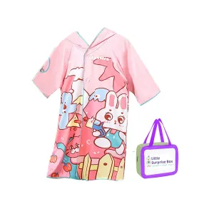 Little Surprise Box Pink Bunny Lightweight Microfibre Hooded Swim Poncho/ beach coverup towel for Kids