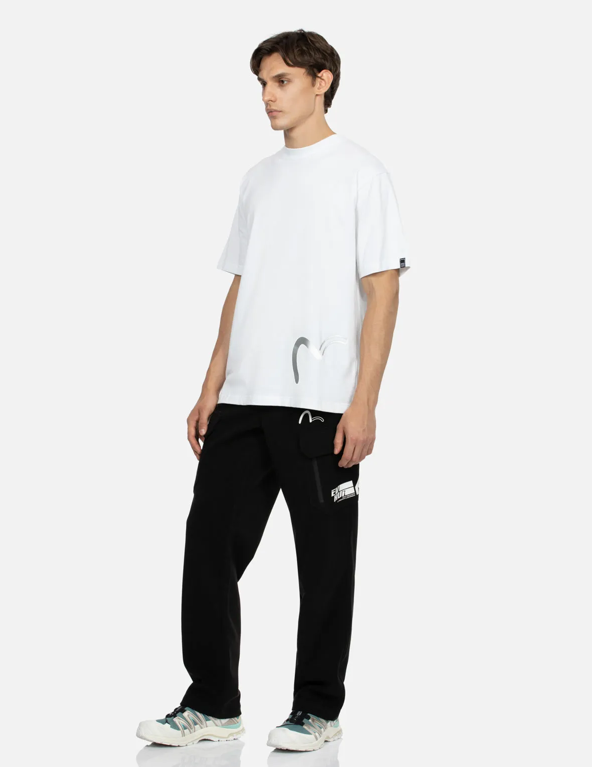 Logo and Seagull Print  Regular Fit Pants