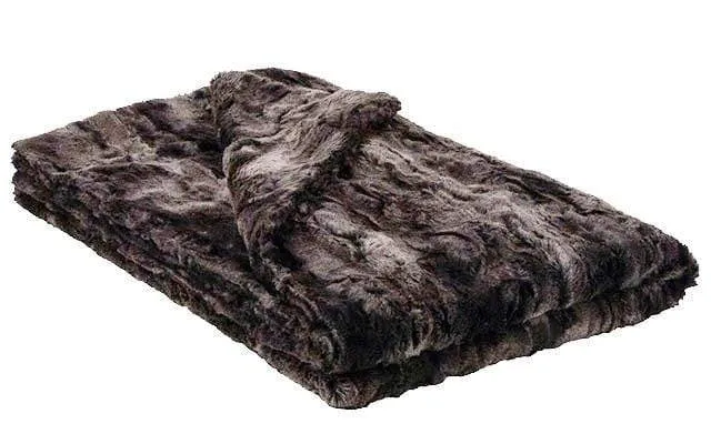 Luxury Faux Fur Throw in Espresso Bean