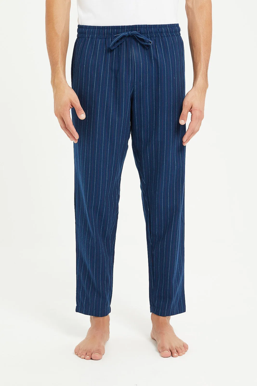 Men Navy Striped Pyjama Bottom