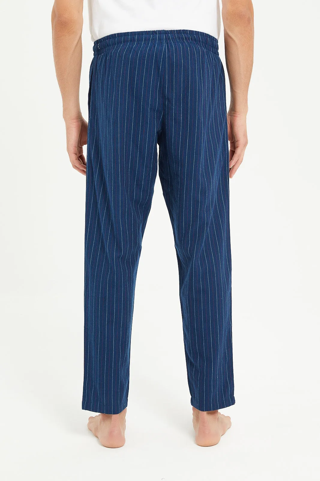 Men Navy Striped Pyjama Bottom