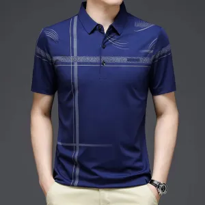 Men's Casual Fashion Polo Shirt Breathable and Comfortable Embroidered Top