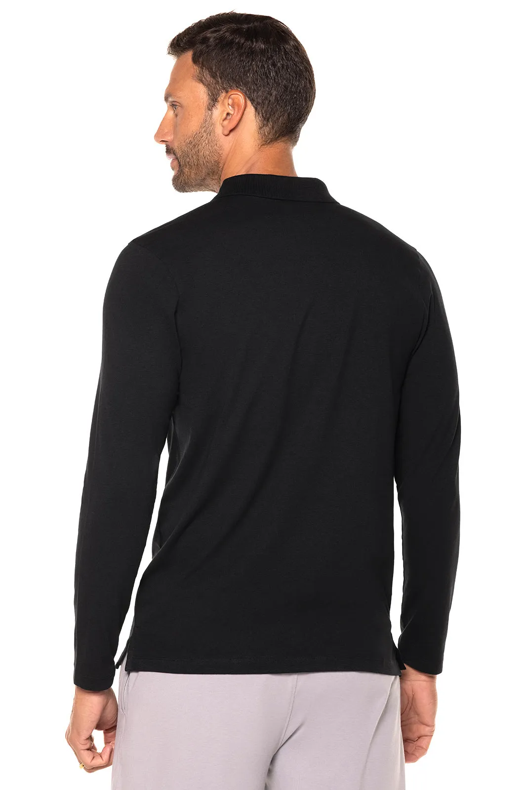 Men's Coppitt Long Sleeve Weekend Polo  |  Black