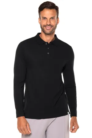 Men's Coppitt Long Sleeve Weekend Polo  |  Black