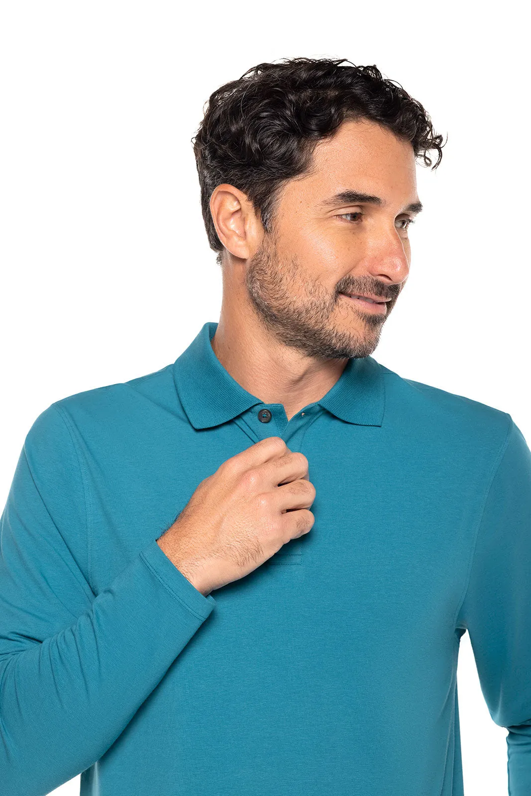 Men's Coppitt Long Sleeve Weekend Polo  |  Tahitian Teal