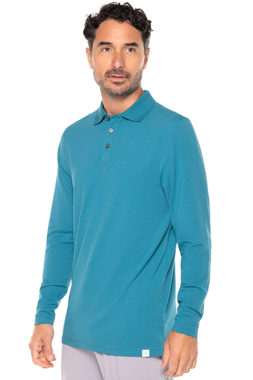 Men's Coppitt Long Sleeve Weekend Polo  |  Tahitian Teal