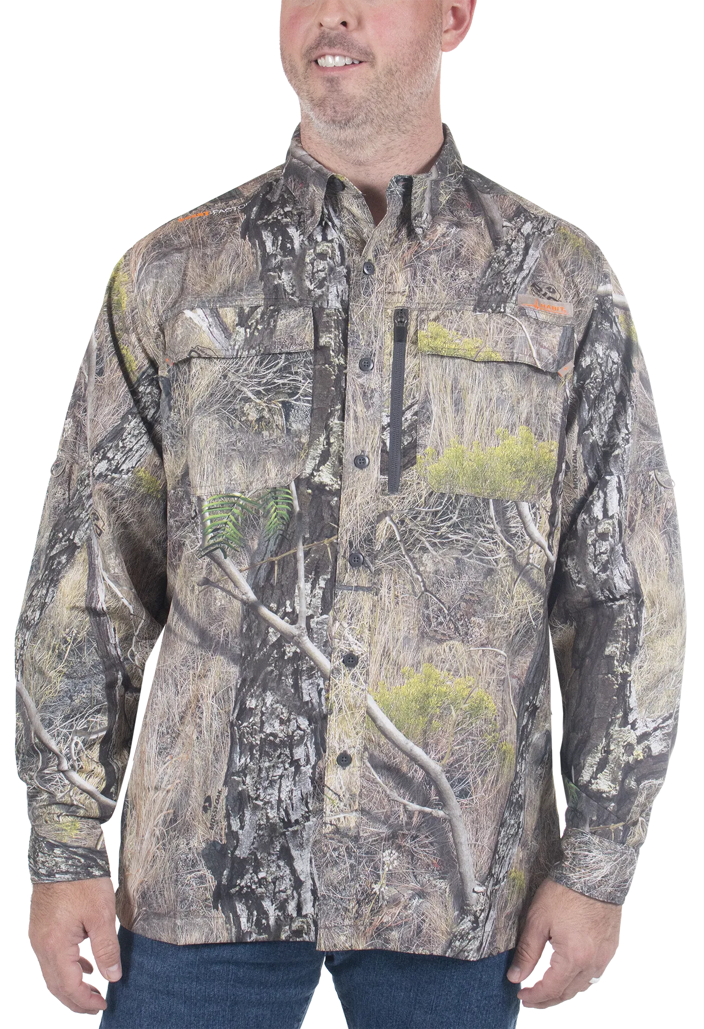 Men's Hatcher Pass Long Sleeve Camo Guide Shirt - Mossy Oak