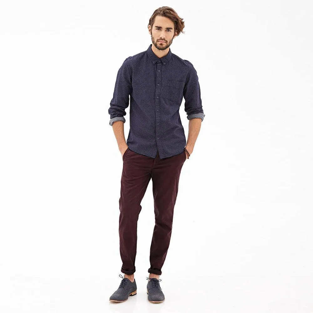 Men's Premium Quality Burgundy Slim Fit Cotton Chino (IN-11631)