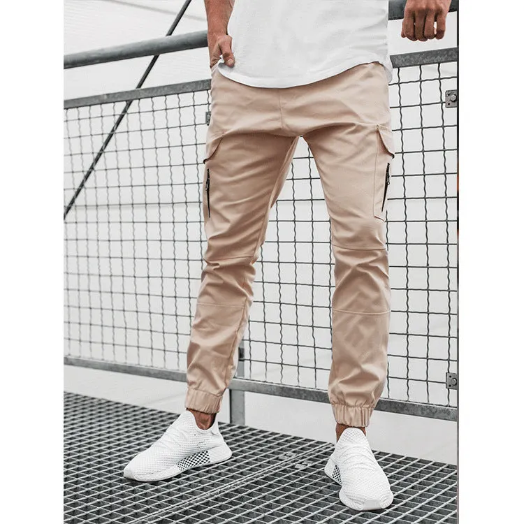 Men's Side Zipper Pocket Decoration Casual Long Pants