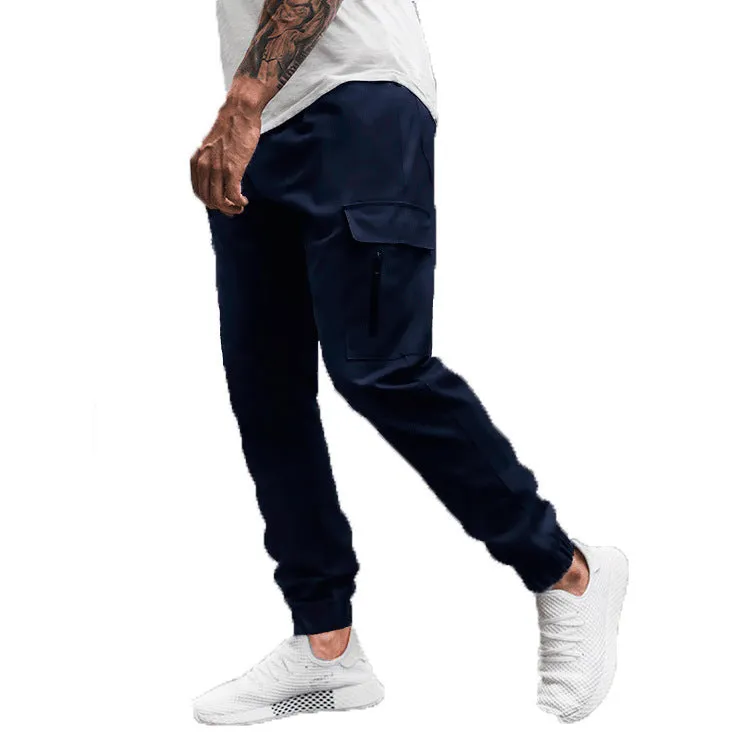 Men's Side Zipper Pocket Decoration Casual Long Pants