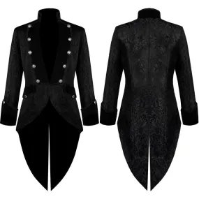 Mens Steampunk Victorian Jacket Gothic Costume Vintage Tuxedo Pirate Tailcoat Coats