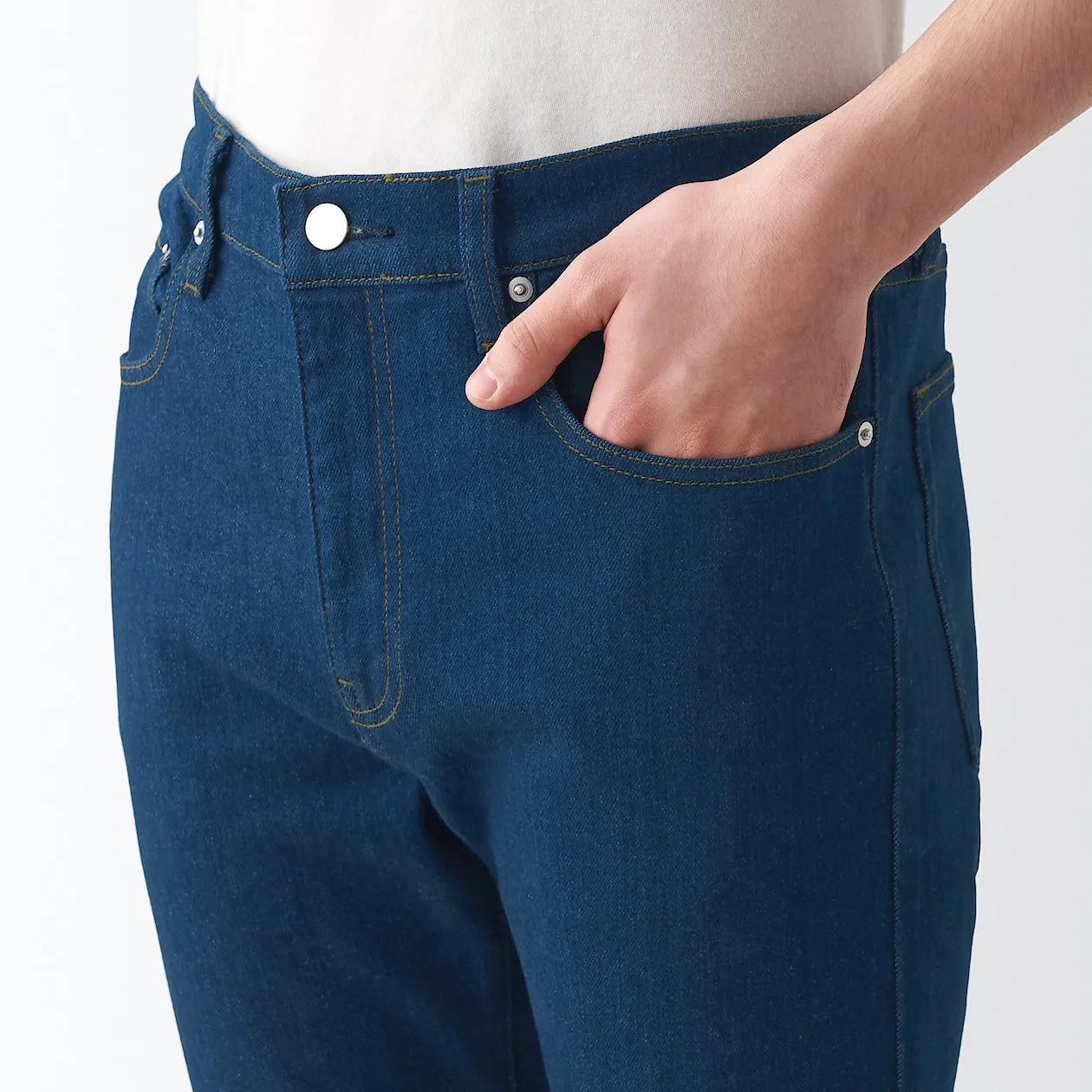 Men's Stretch Denim Slim Pants Blue (L 30inch / 76cm)