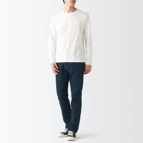 Men's Stretch Denim Slim Pants Dark Navy (L 30inch / 76cm)
