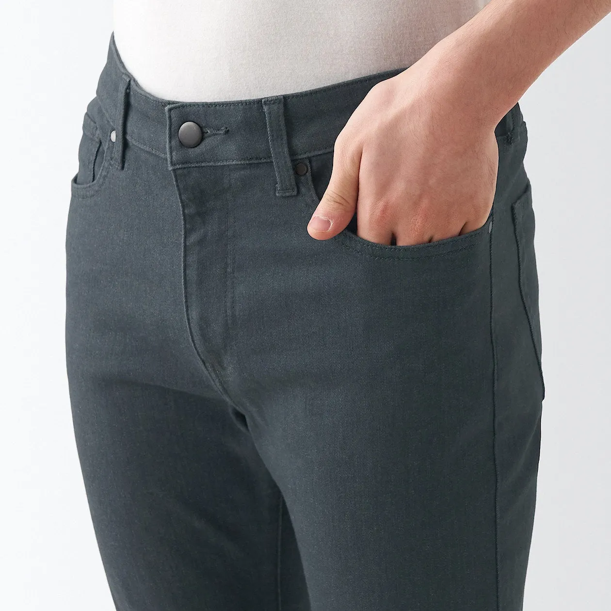 Men's Super Stretch Denim Skinny Pants Charcoal Gray (L 30inch / 76cm)