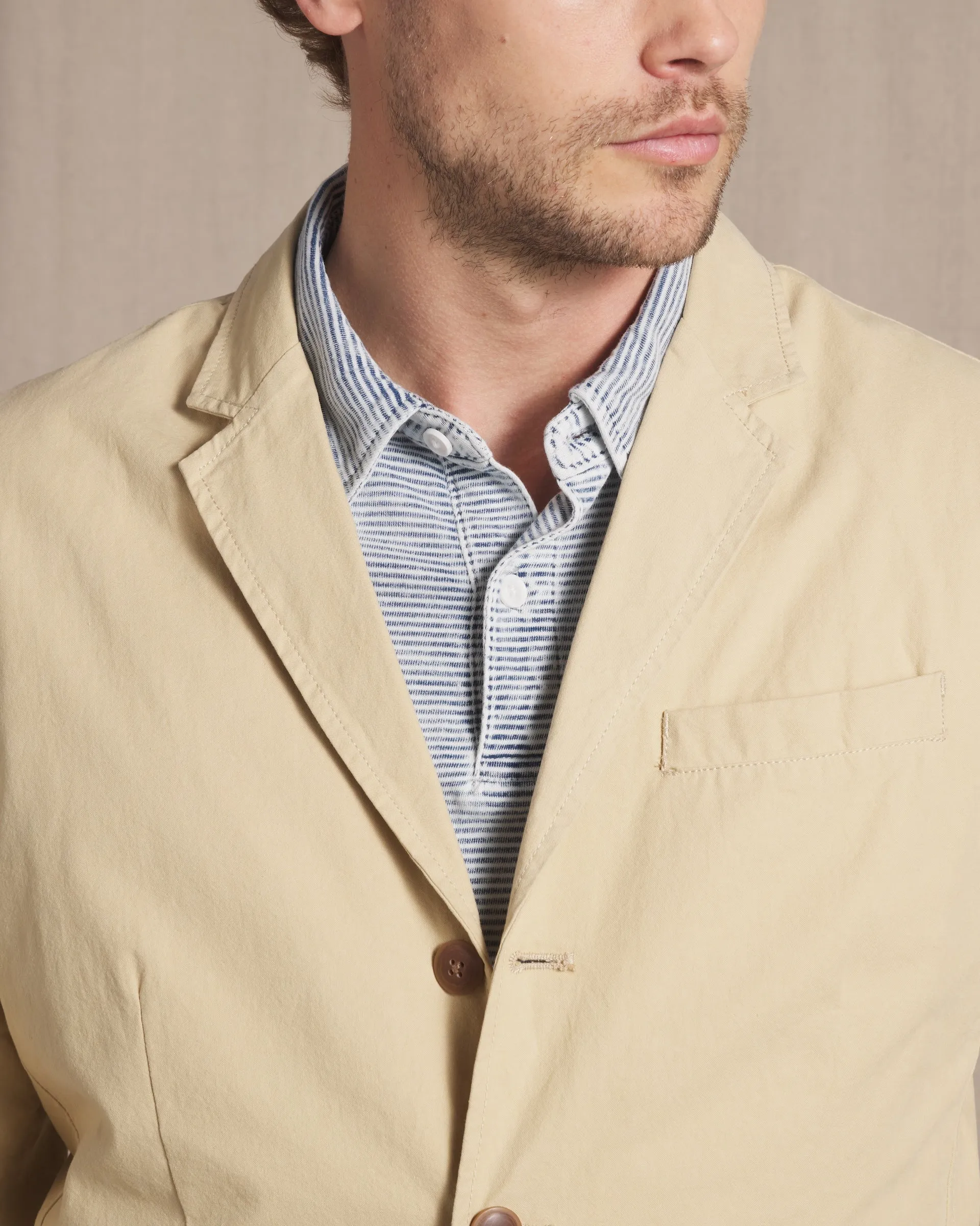 Mercer Cotton Blazer - Biscotti