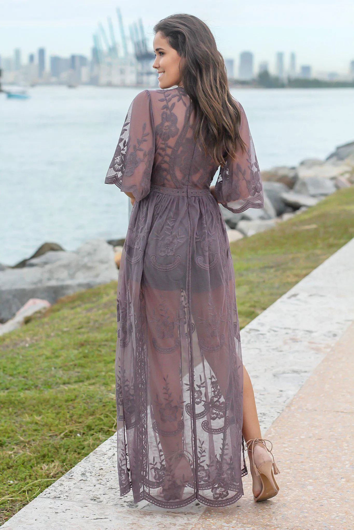 Midnight Lace Maxi Romper