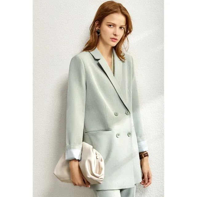 Minimalism Spring Suit Female Office Lady Blazer High Waist Officewear