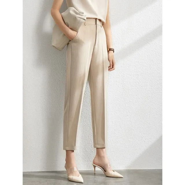 Minimalism Spring Suit Female Office Lady Blazer High Waist Officewear