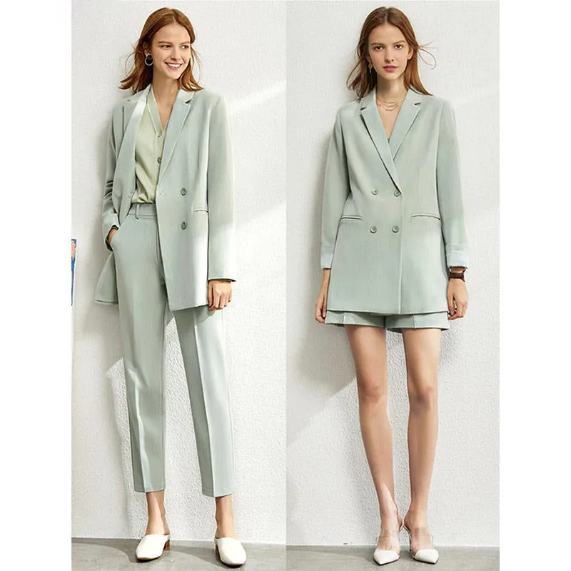 Minimalism Spring Suit Female Office Lady Blazer High Waist Officewear