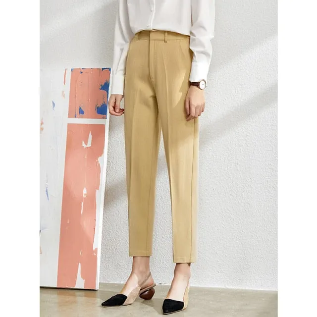 Minimalism Spring Suit Female Office Lady Blazer High Waist Officewear