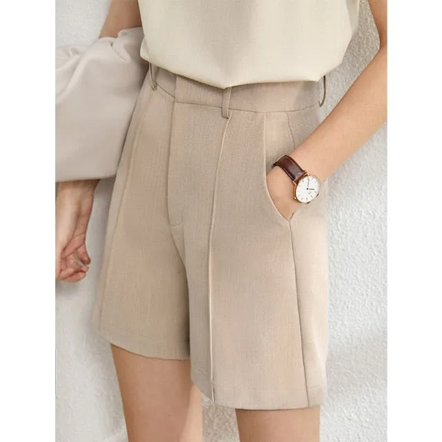 Minimalism Spring Suit Female Office Lady Blazer High Waist Officewear