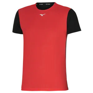 Mizuno Mens DRYAEROFLOW Gym T-shirt - Fiery Red/Black