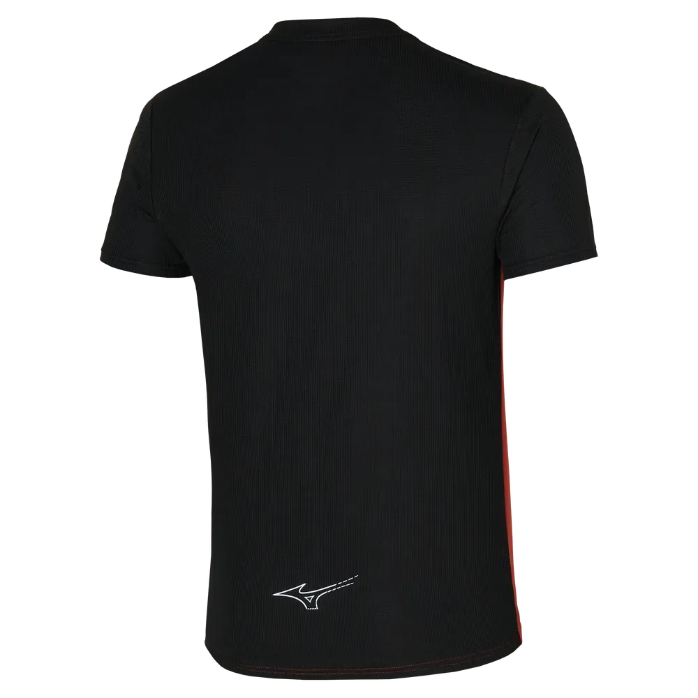 Mizuno Mens DRYAEROFLOW Gym T-shirt - Fiery Red/Black