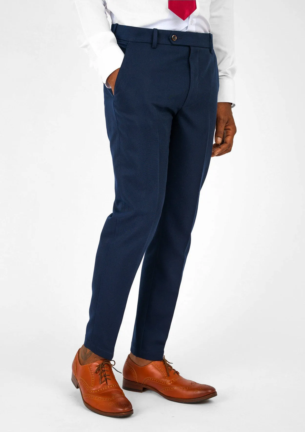 Navy Cotton Chino Pants