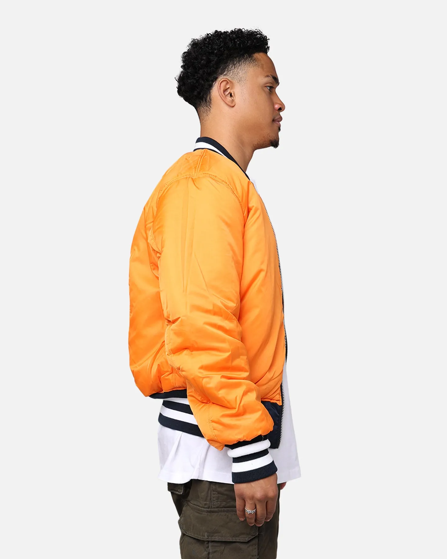 New Era X Alpha Series X NFL Chicago Bears MA-1 Bomber Jacket Navy/Orange