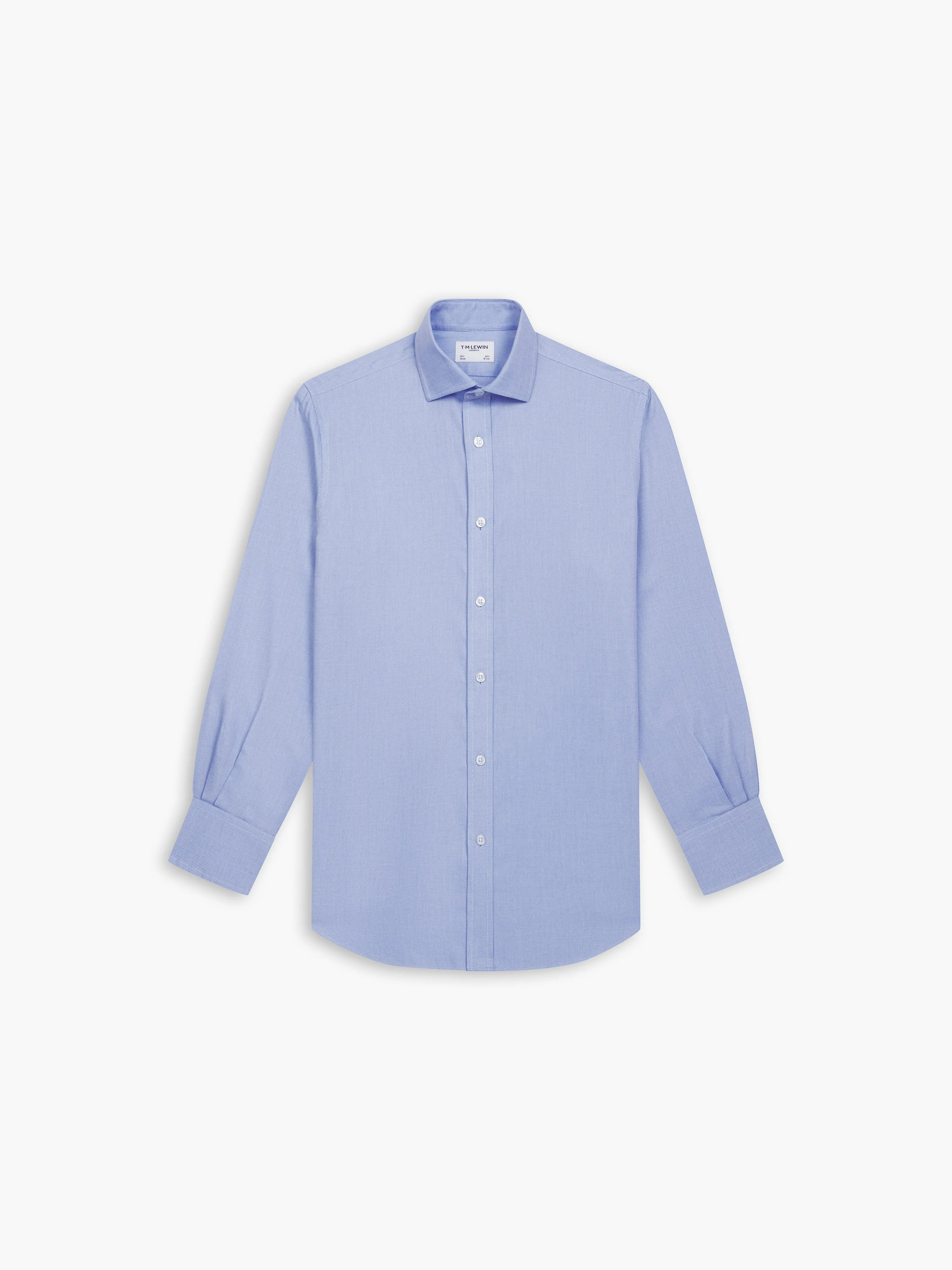 Non-Iron Blue Oxford Regular Fit Single Cuff Classic Collar Shirt