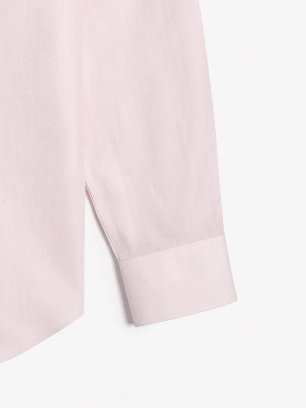 Non-Iron Pink Small Herringbone Fitted Single Cuff Classic Collar Shirt