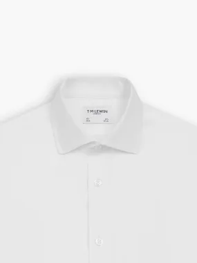 Non-Iron White Twill Regular Fit Dual Cuff Semi Cutaway Collar Shirt