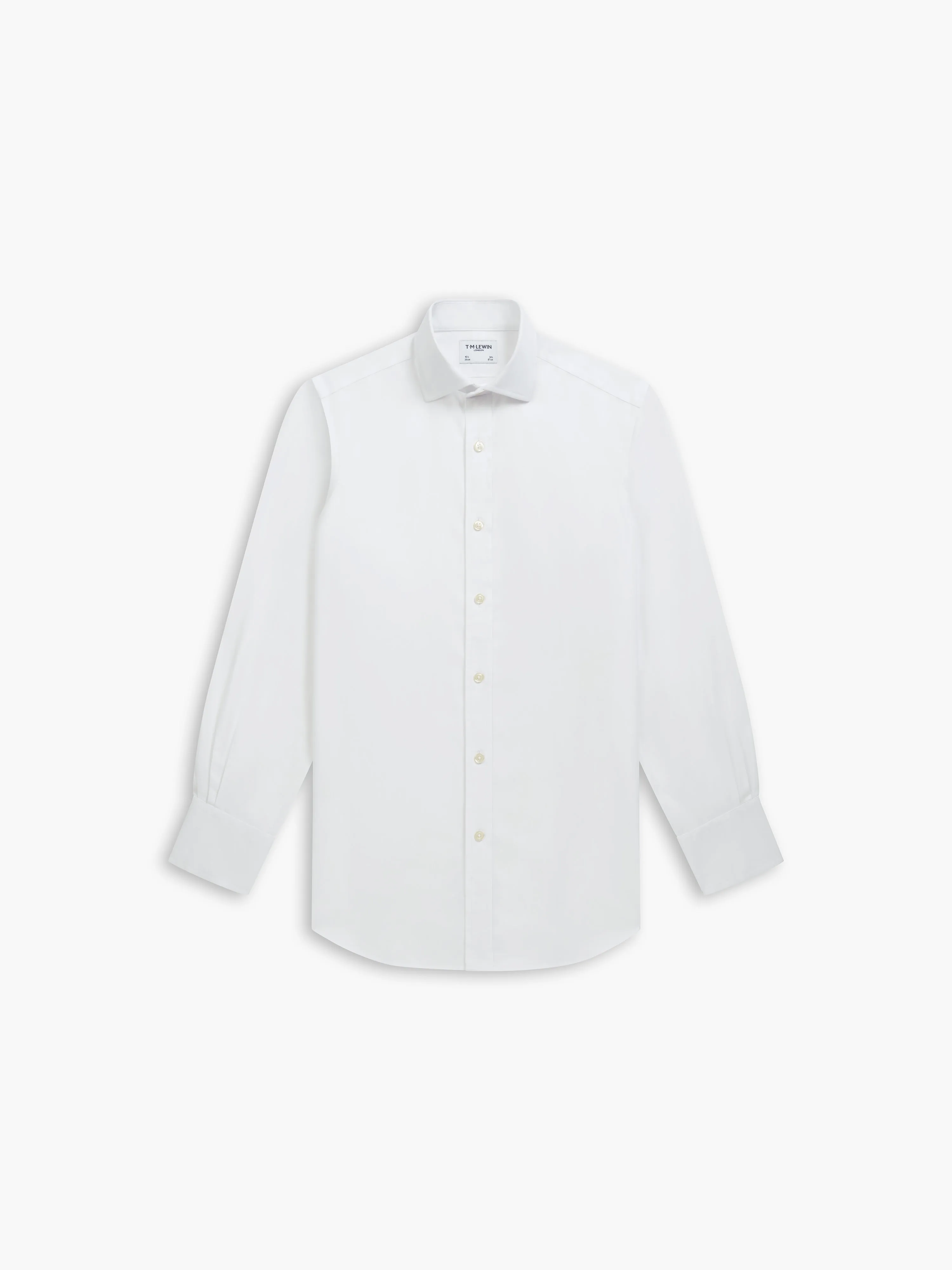 Non-Iron White Twill Regular Fit Single Cuff Semi Cutaway Collar Shirt