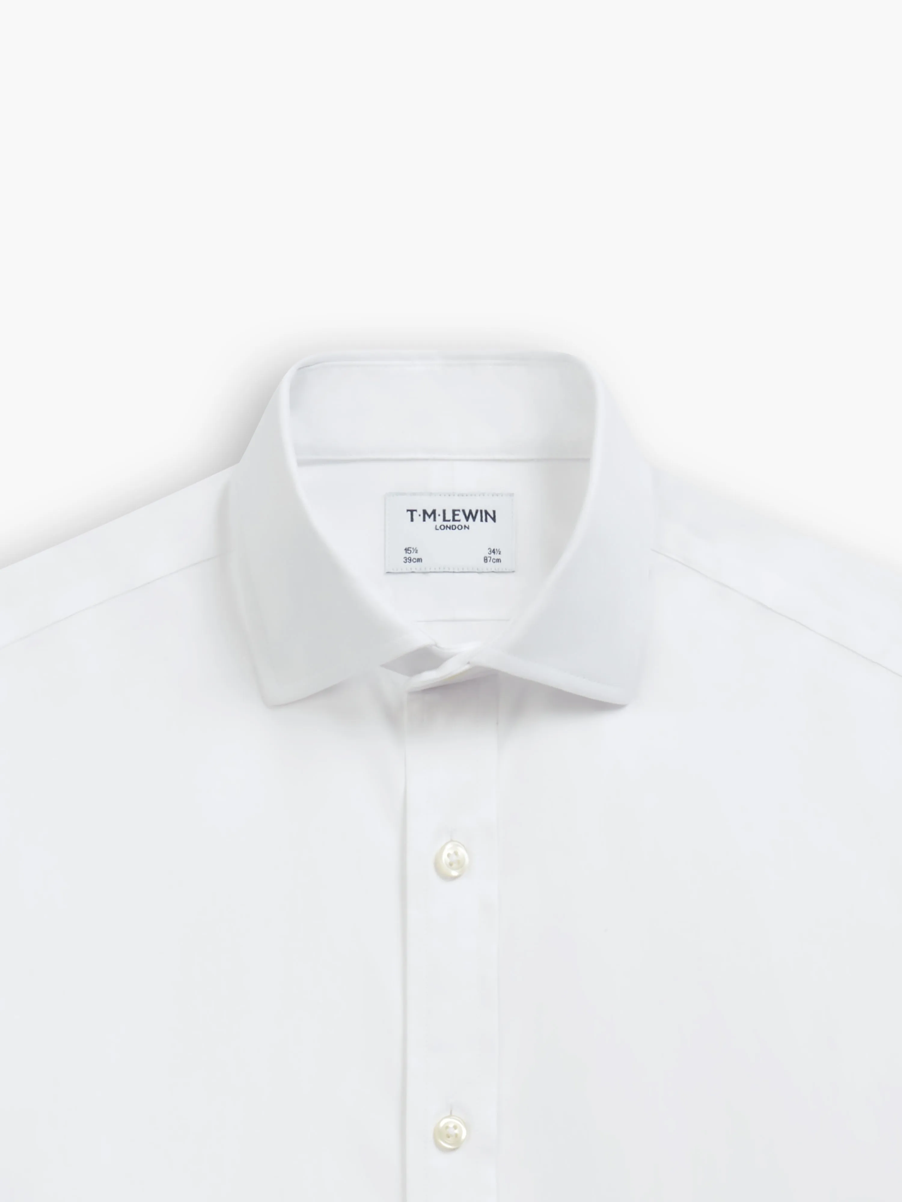 Non-Iron White Twill Regular Fit Single Cuff Semi Cutaway Collar Shirt