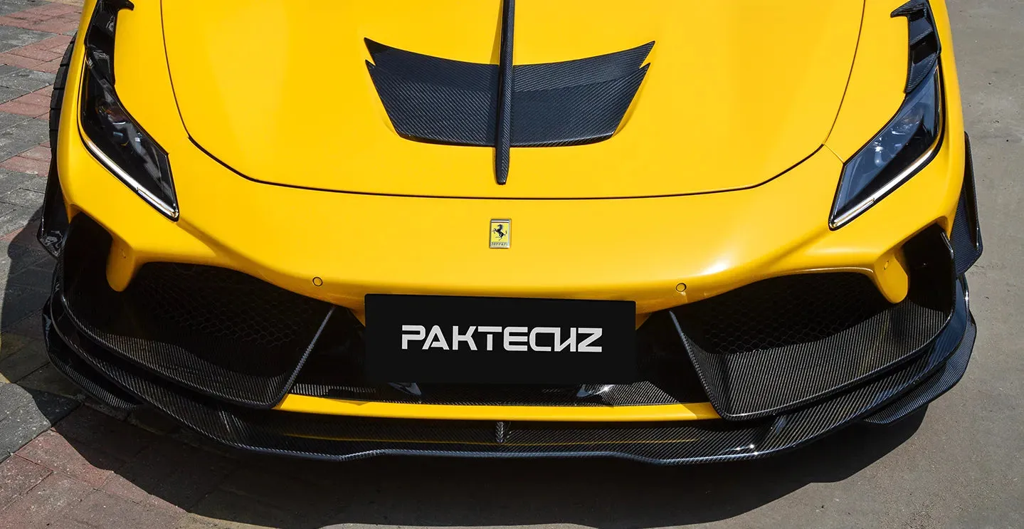 PAKTECHZ Carbon Fiber Front Hood Vent Trim for Ferrari F8 Tributo / Spider