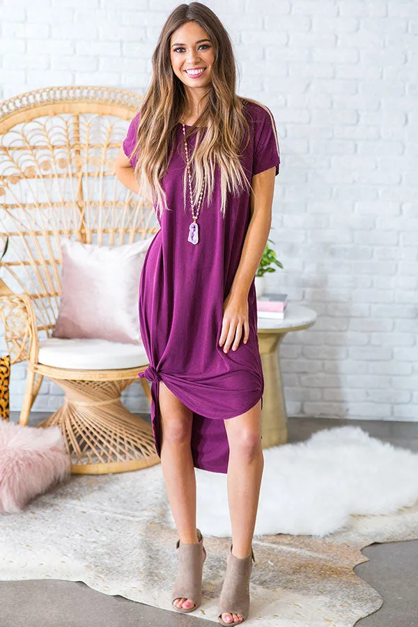 Paradise Found T-shirt Midi Dress in Purple