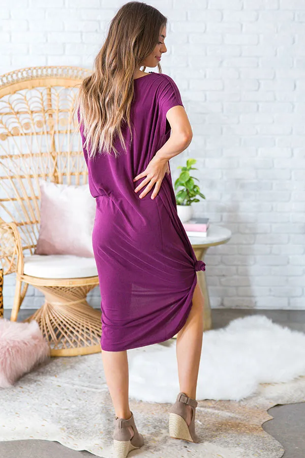 Paradise Found T-shirt Midi Dress in Purple