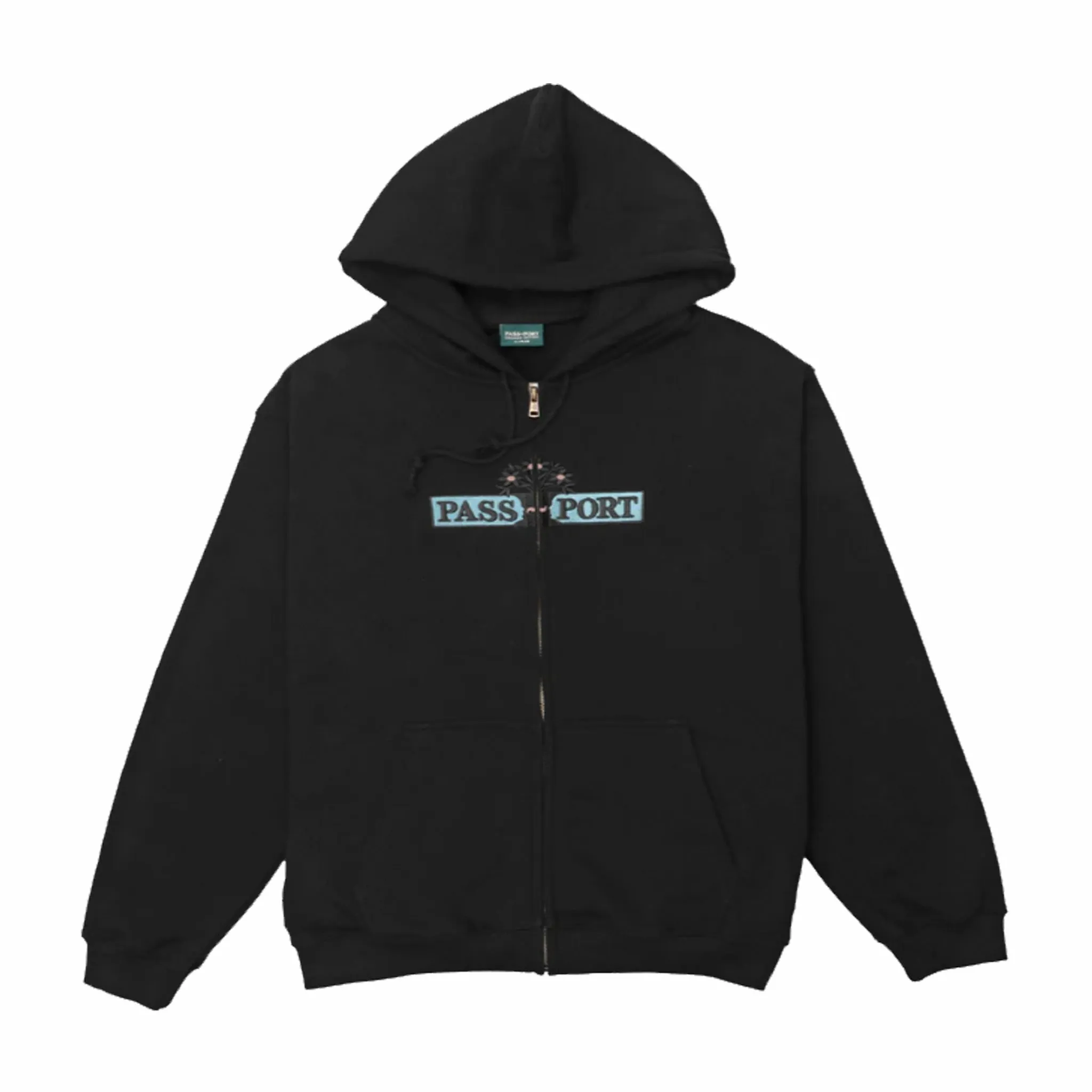 Pass~Port House Plant Organic Fleece Zip Hoodie (Black)