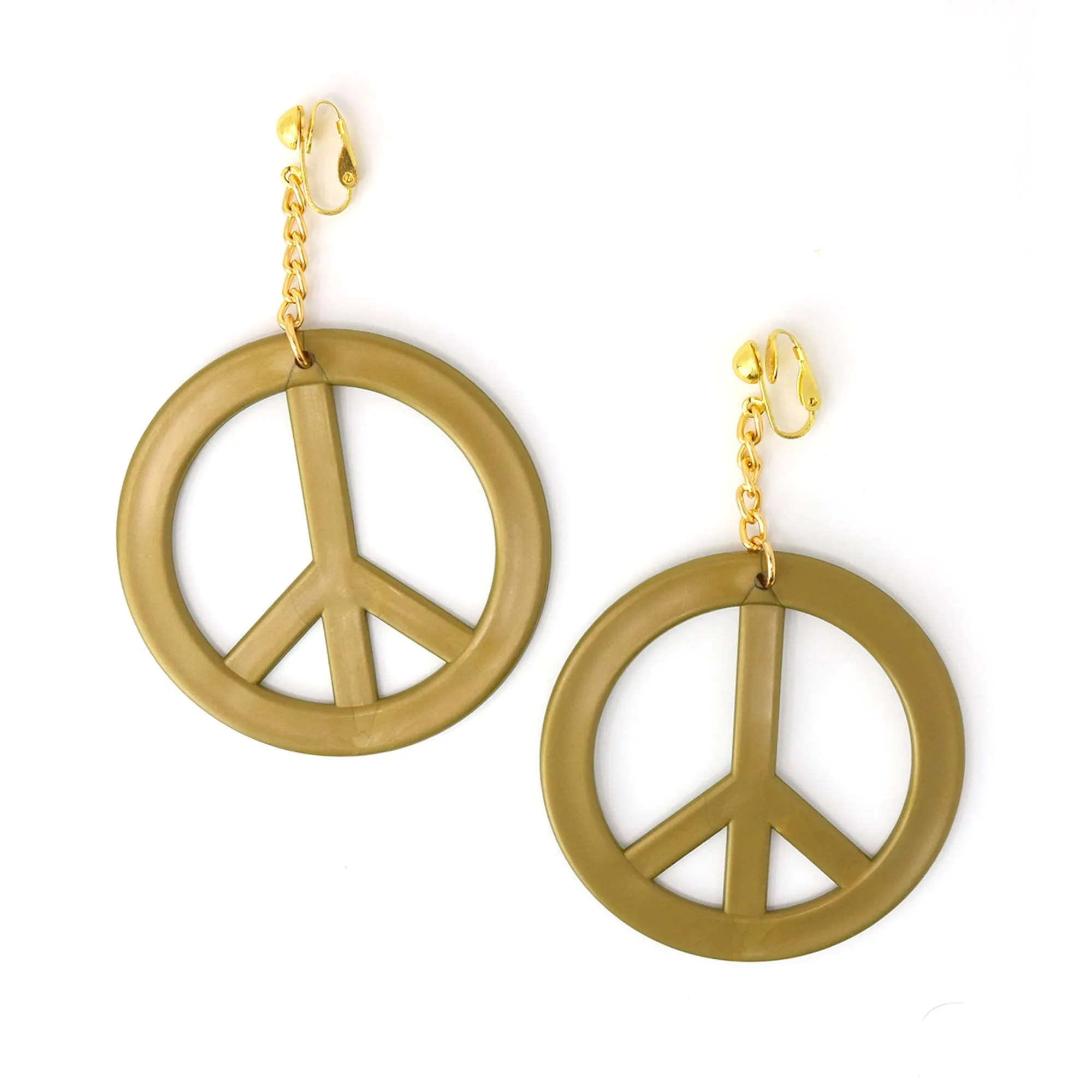 Peace Earrings and Necklace - 1960's Hippie Costume Accessories Jewelry - 1 Set