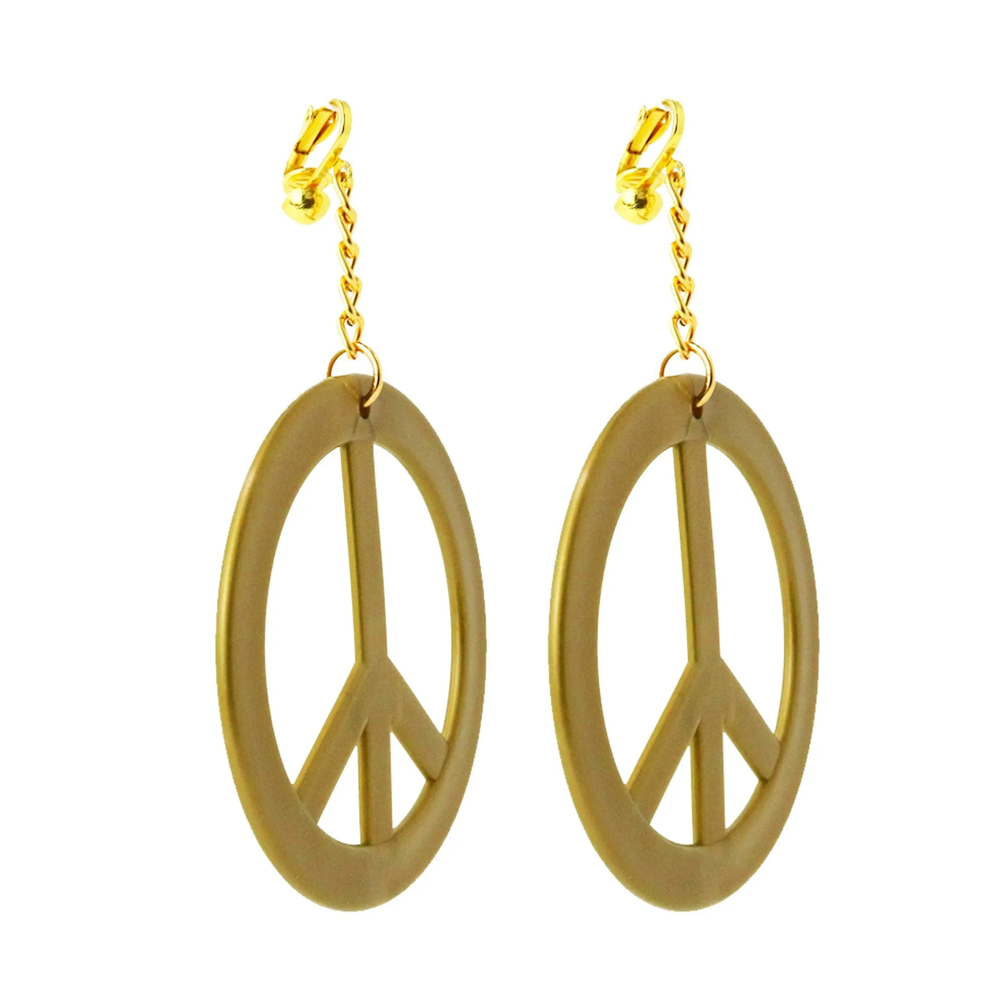 Peace Earrings and Necklace - 1960's Hippie Costume Accessories Jewelry - 1 Set