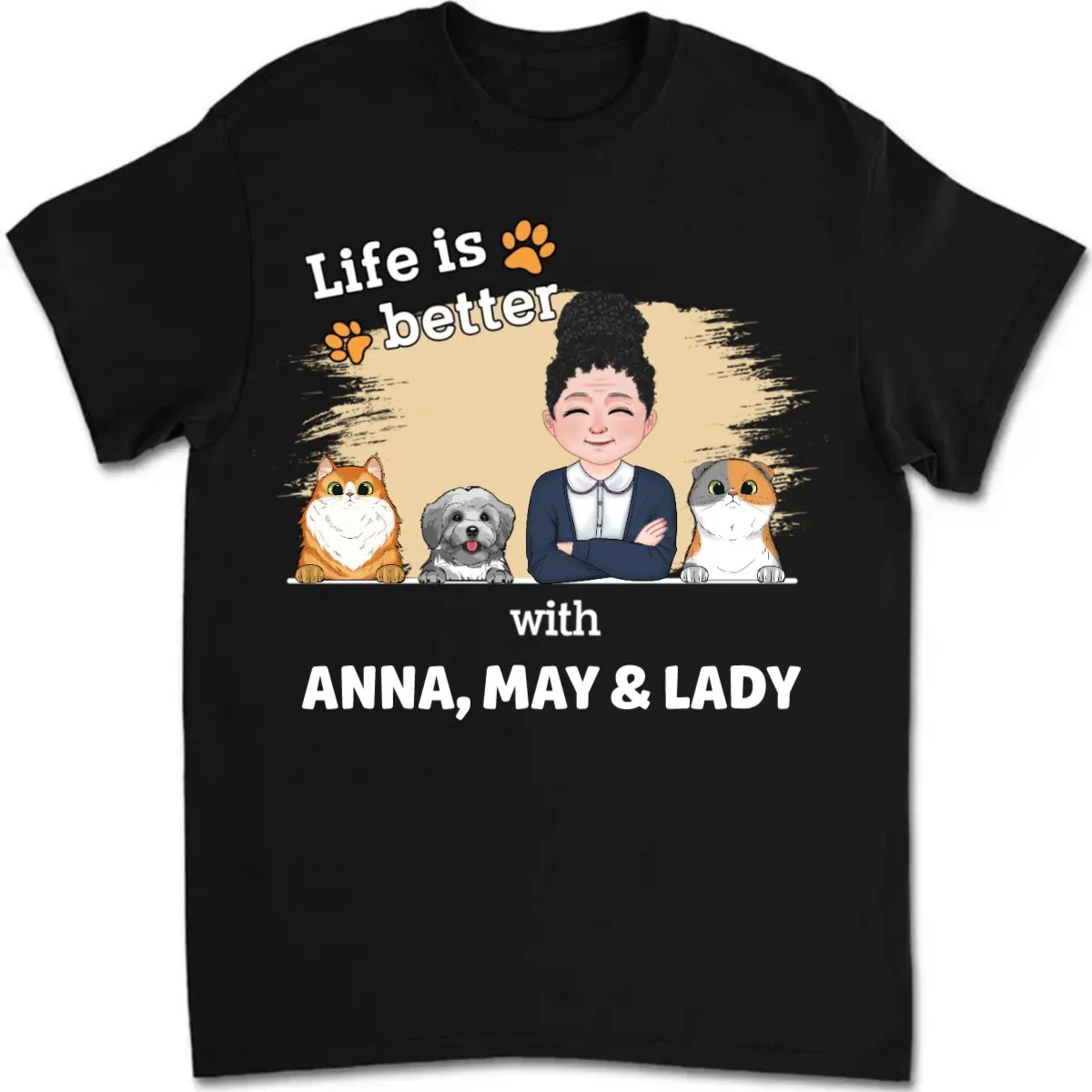 Pet Lovers - Life Is Better With Pets 2 - Personalized Unisex T-shirt