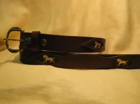 Picture-Framed Overlay Bridle Leather Belt